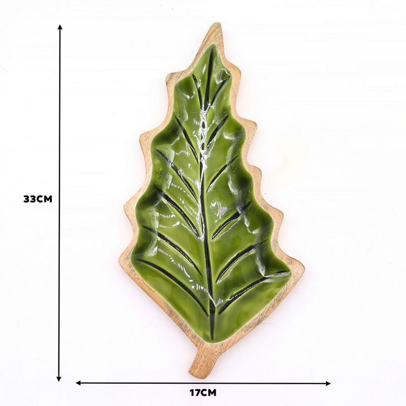 Perdus dans la Forêt - Bol en Bois Feuille Émaillée - 33x17cm