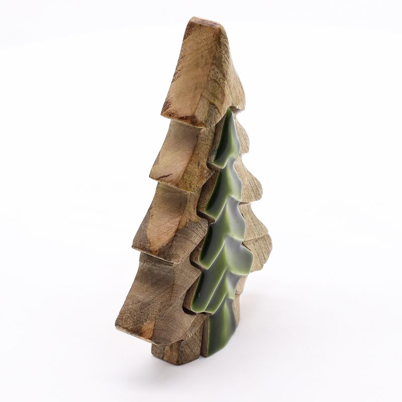 Perdus dans la Forêt - Petit Arbre Décoration en Bois - 15x10cm