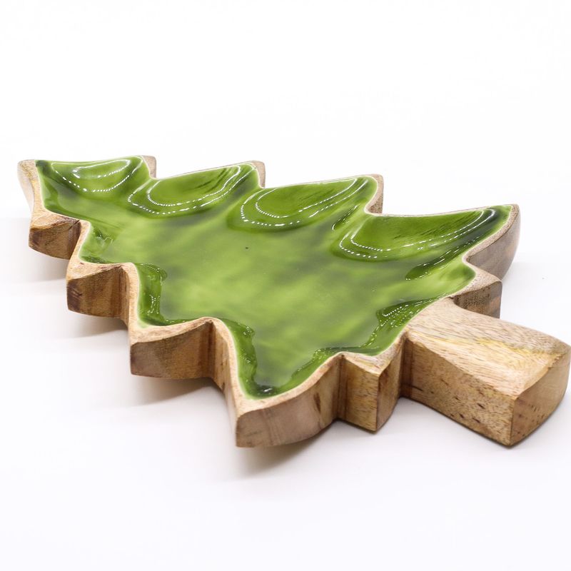 Perdus dans la Forêt - Bol en Bois Arbre Émaillé - 25x19cm