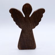 Grand Ange en Bois de Manguier - Décor Doré - 19cm