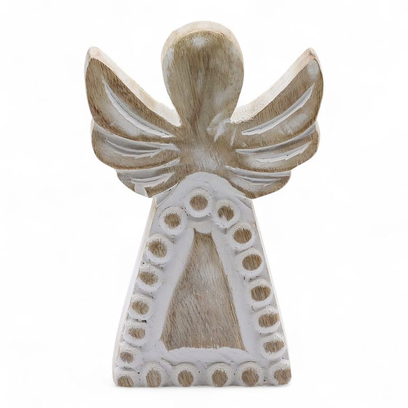 Ange en Bois de Manguier - Blanchi - 13cm