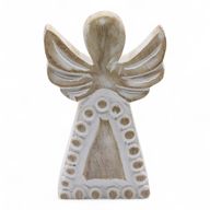 Ange en Bois de Manguier - Blanchi - 13cm