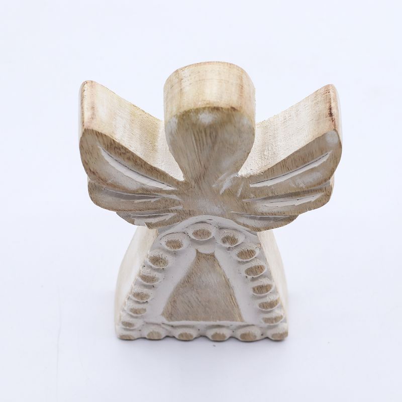 Ange en Bois de Manguier - Blanchi - 13cm