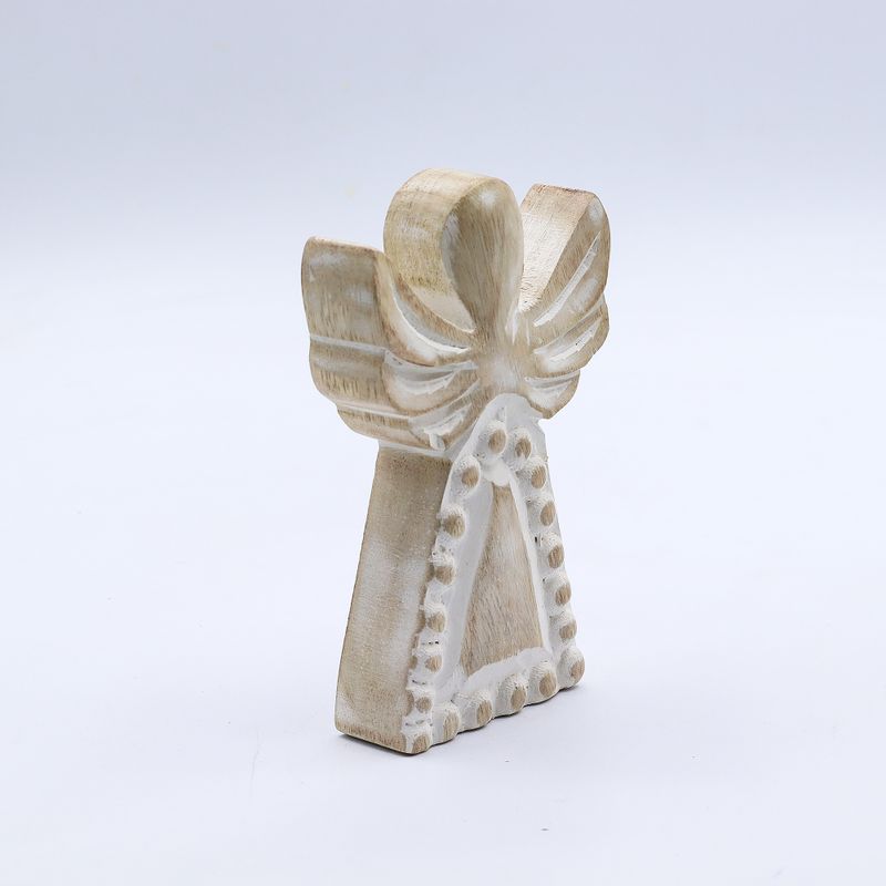 Ange en Bois de Manguier - Blanchi - 13cm