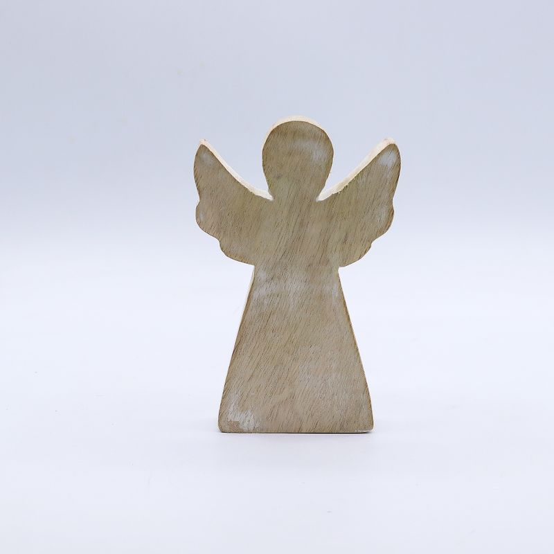 Ange en Bois de Manguier - Blanchi - 13cm