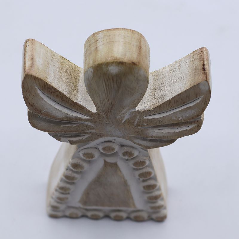 Ange en Bois de Manguier - Blanchi - 13cm