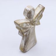 Ange en Bois de Manguier - Blanchi avec Découpe Étoile - 18cm