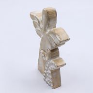 Ange en Bois de Manguier - Blanchi à la Chaux - 15cm