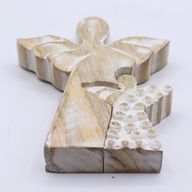 Ange en Bois de Manguier - Blanchi à la Chaux - 15cm