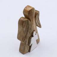 Ange en Bois de Manguier - Émail Blanc - 15cm
