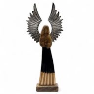 Grandes Ailes d'Ange de la Paix en Bois de Manguier et Détails en Émail - 40 cm