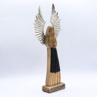 Grandes Ailes d'Ange de la Paix en Bois de Manguier et Détails en Émail - 40 cm