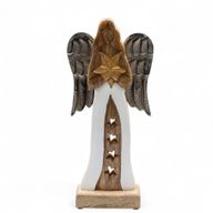 Grandes Ailes d'Ange de la Paix en Bois de Manguier et Détails en Émail  - 30 cm