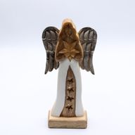 Grandes Ailes d'Ange de la Paix en Bois de Manguier et Détails en Émail  - 30 cm