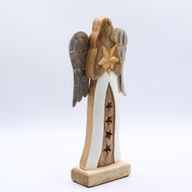 Grandes Ailes d'Ange de la Paix en Bois de Manguier et Détails en Émail  - 30 cm