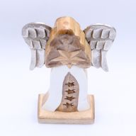Grandes Ailes d'Ange de la Paix en Bois de Manguier et Détails en Émail  - 30 cm