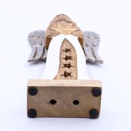 Grandes Ailes d'Ange de la Paix en Bois de Manguier et Détails en Émail  - 30 cm