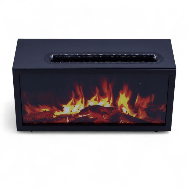 Diffuseur d'Aromes Effet Flamme Avec Sons d'Oiseaux - Noir USB - Changement De Couleur