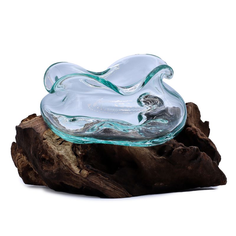 Bol Vague En Verre Fondu Sur Bois