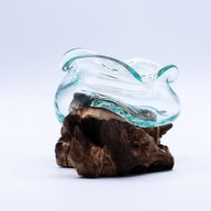 Bol Vague En Verre Fondu Sur Bois
