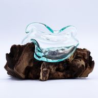 Bol Vague En Verre Fondu Sur Bois