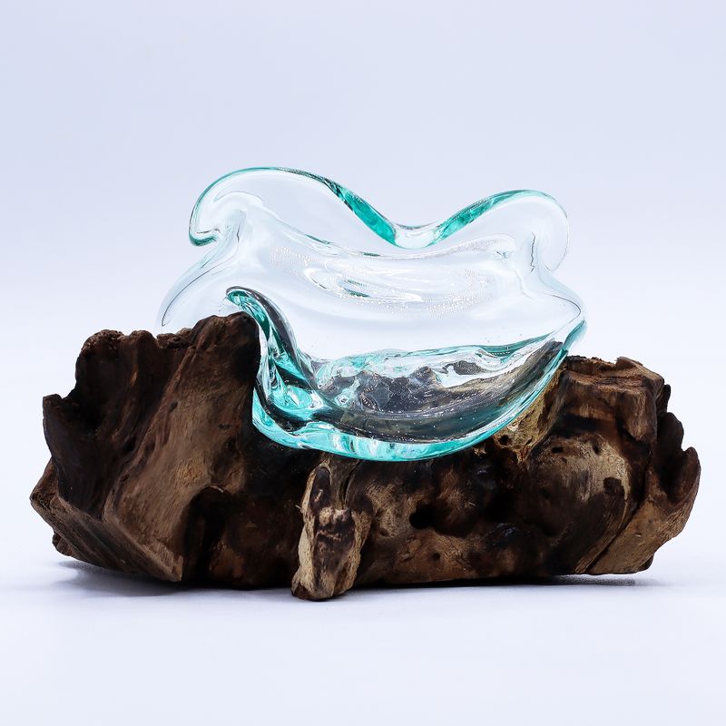 Bol Vague En Verre Fondu Sur Bois