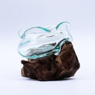 Bol Vague En Verre Fondu Sur Bois
