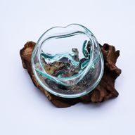 Bol Vague En Verre Fondu Sur Bois