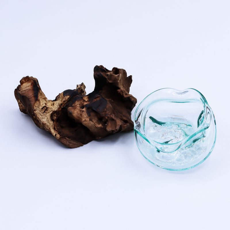 Bol Vague En Verre Fondu Sur Bois