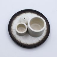 Porte-Encens et Supports en Céramique pour Palo Santo - Mandala - Blanc et Gris