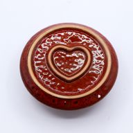 Porte-Encens et Supports en Céramique pour Palo Santo - Mandala - Rouge avec Cœur Brillant