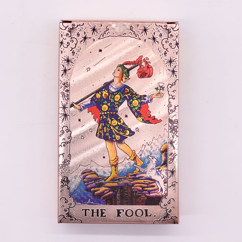 Jeu de Cartes De Tarot Avec Dorure Rose - Phases de La Lune - Avec Livret