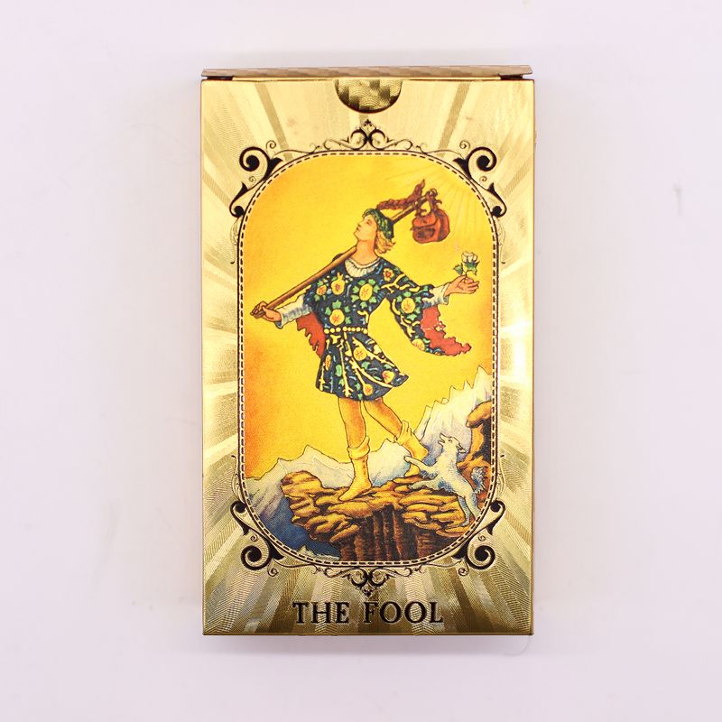 Jeu De Cartes De Tarot Avec Dorure Bleue Et Dorée – Œil Qui Voit Tout – Avec Livret