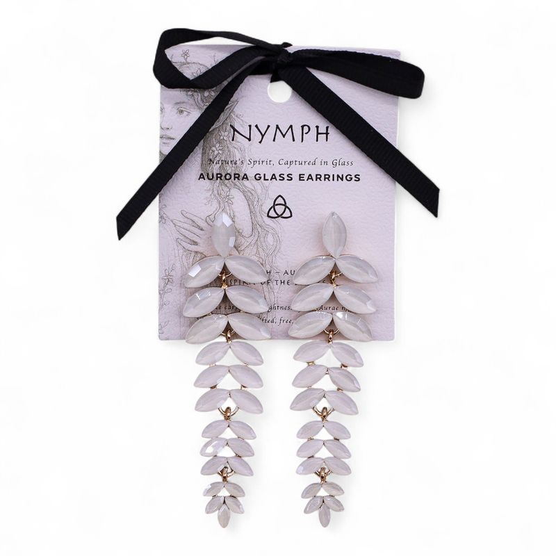 Boucles d’Oreilles Perles - Verre Vintage - Longues Gouttes