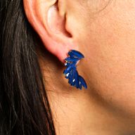 Boucles d’Oreilles Bleu Royal - Verre Vintage - Ailes d’Ange