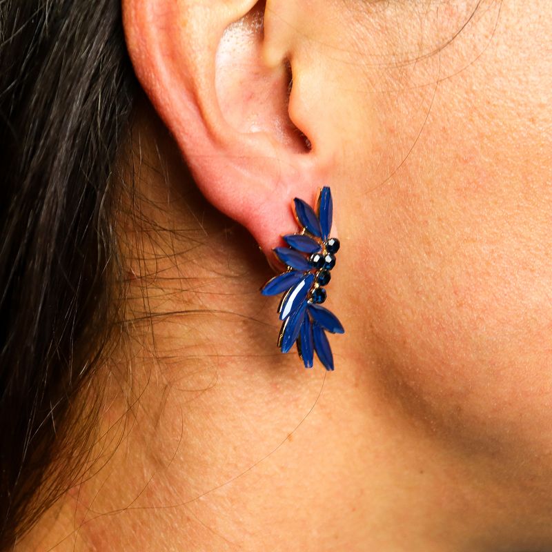 Boucles d’Oreilles Bleu Royal - Verre Vintage - Fées