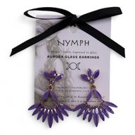 Boucles d’Oreilles Lavande - Verre Vintage - Longues Gouttes