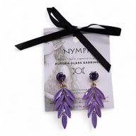 Boucles d’Oreilles Lavande - Verre Vintage - Fées