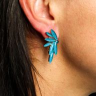 Boucles d’Oreilles Vert Sarcelle - Verre Vintage - Fées