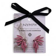 Boucles d’Oreilles Quartz Rose - Verre Vintage - Fées