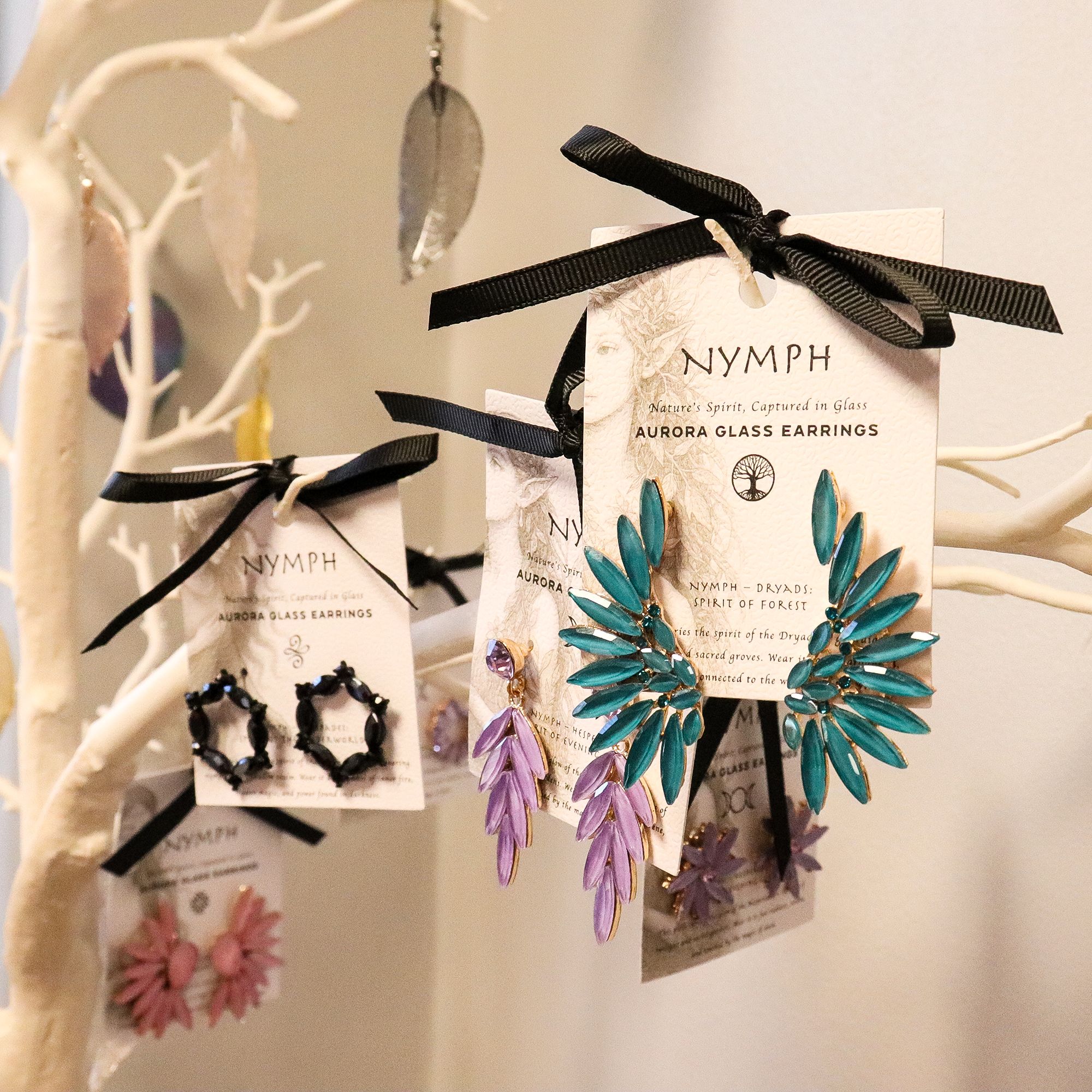 Boucle d'Oreilles en Verre Nymph Aurora