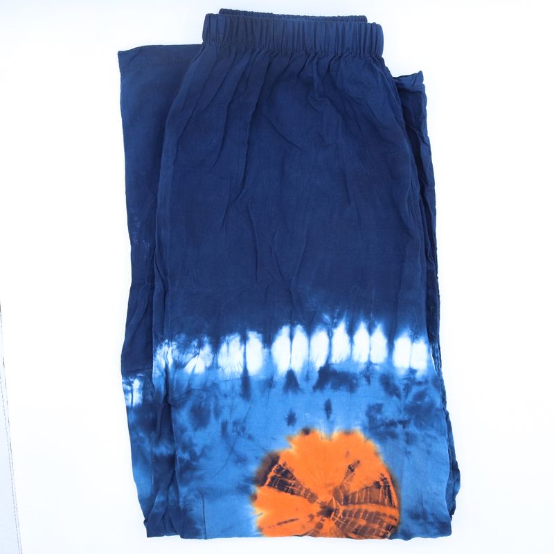 Pantalon De Détente Style Japonais - L - Bleu, Sarcelle / Orange