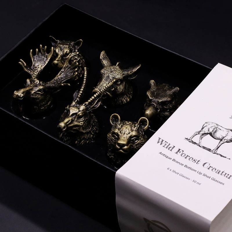 Verres À Shot (50 Ml) – Créatures Sauvages De La Forêt – Bronze Antique