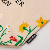 Tote Bag en Coton – Broderie Jardin de Fleurs Sauvages (Fleurs Rouges)