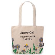 Tote Bag en Coton – Broderie Jardin de Fleurs Sauvages (Fleurs Violettes)