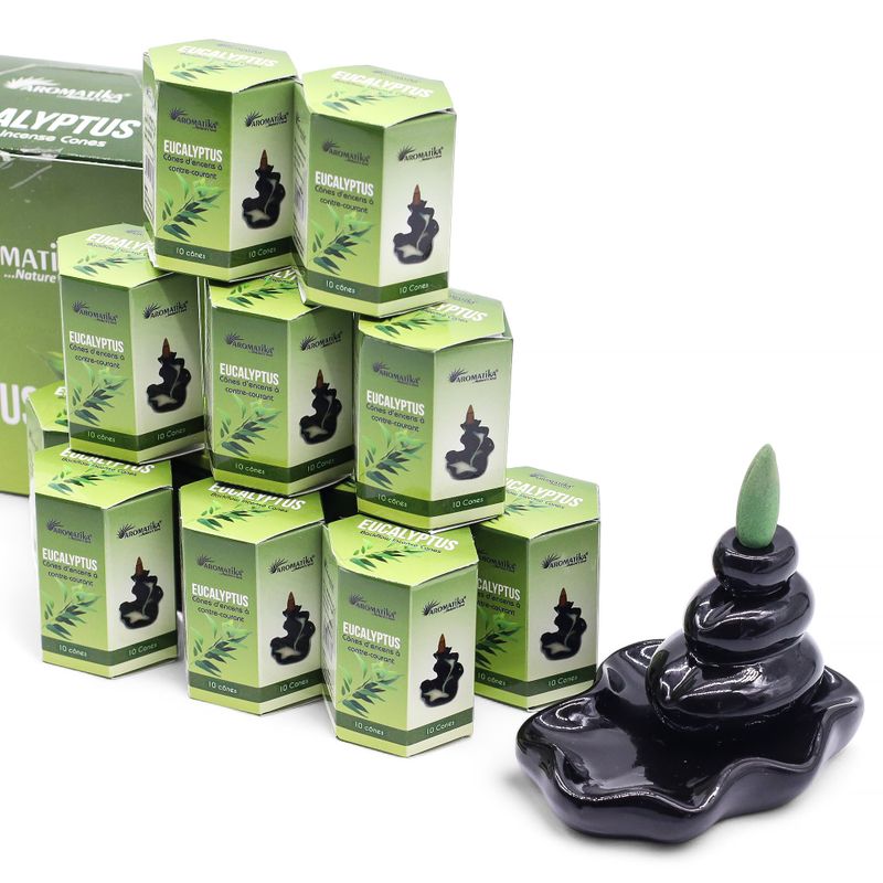 Paquet de 10 Cônes d'Encens Masala à Refoulement - Eucalyptus