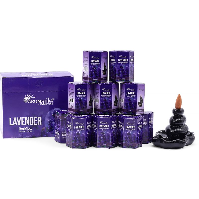 Paquet de 10 Cônes d'Encens Masala à Refoulement - Lavande