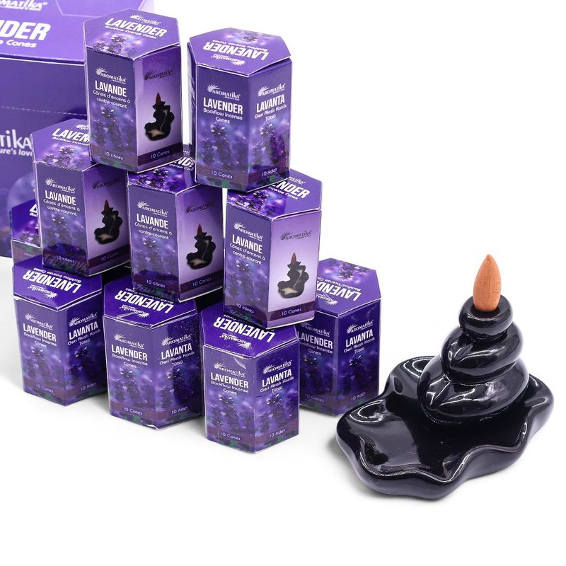 Paquet de 10 Cônes d'Encens Masala à Refoulement - Lavande