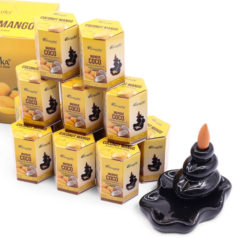 Paquet de 10 Cônes d'Encens Masala à Refoulement - Noix de Coco & Mangue