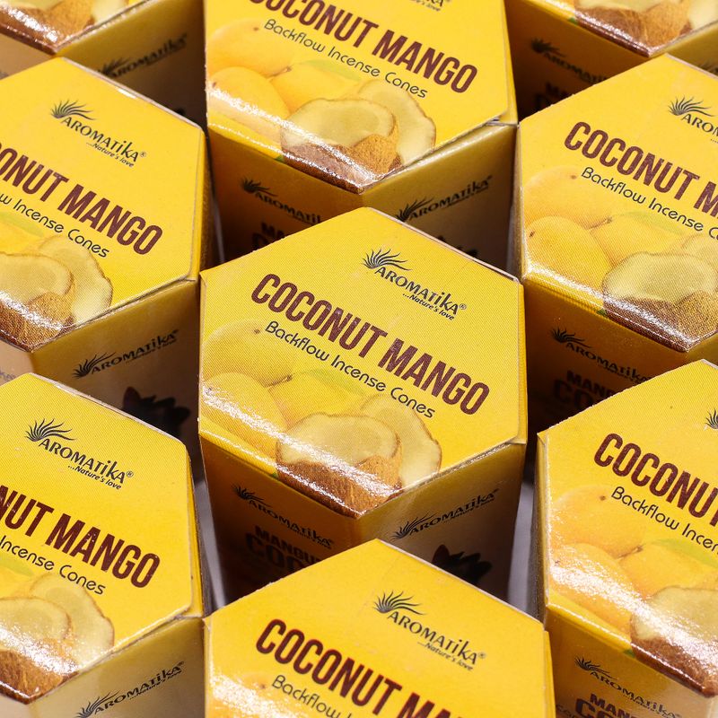 Paquet de 10 Cônes d'Encens Masala à Refoulement - Noix de Coco & Mangue